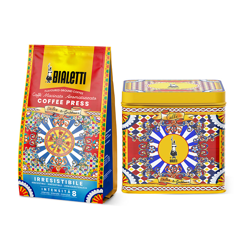 Bialetti Dolce & Gabbana Gift Tin + Moka Irresistible Coffee 300g