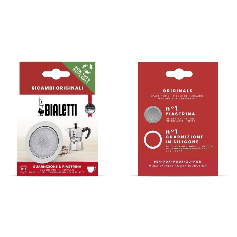 Bialetti Replacement Silicon Ring Gasket + Filter Plate