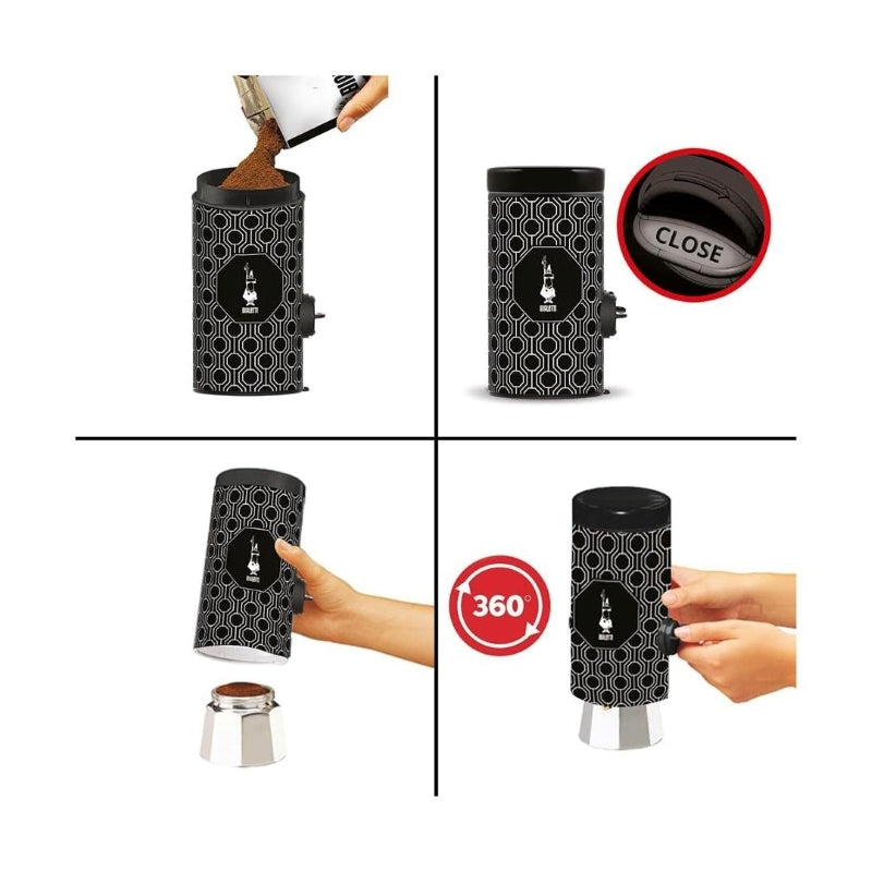 Bialetti Dosacaffe Dosing Cannister Coffee Tin - Black 250g