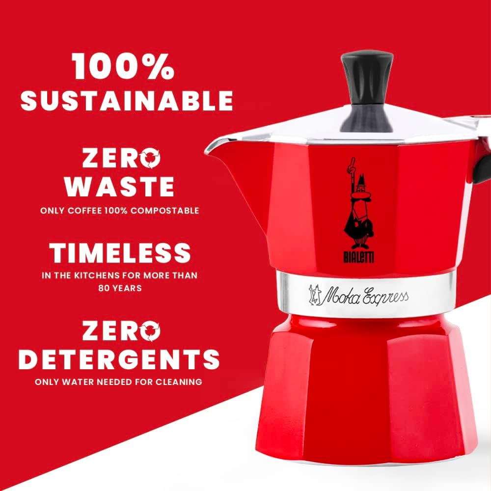 Bialetti Moka Express Red - 3 Cups