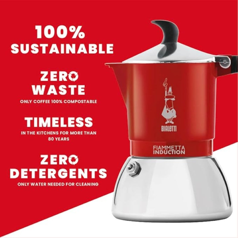 Bialetti Moka Fiammetta Induction Red - 2 Cups