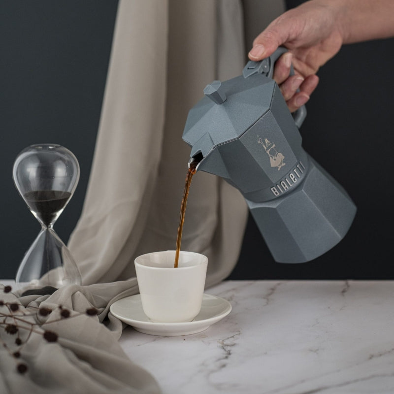 Bialetti Moka Exclusive Induction Grey Octagonal - 3 & 6 Cups