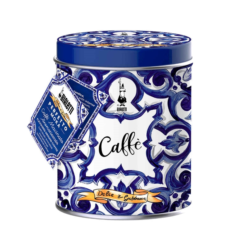 Bialetti Dolce & Gabbana Blue Mediterranean Perfetto Moka Coffee + Gift Tin