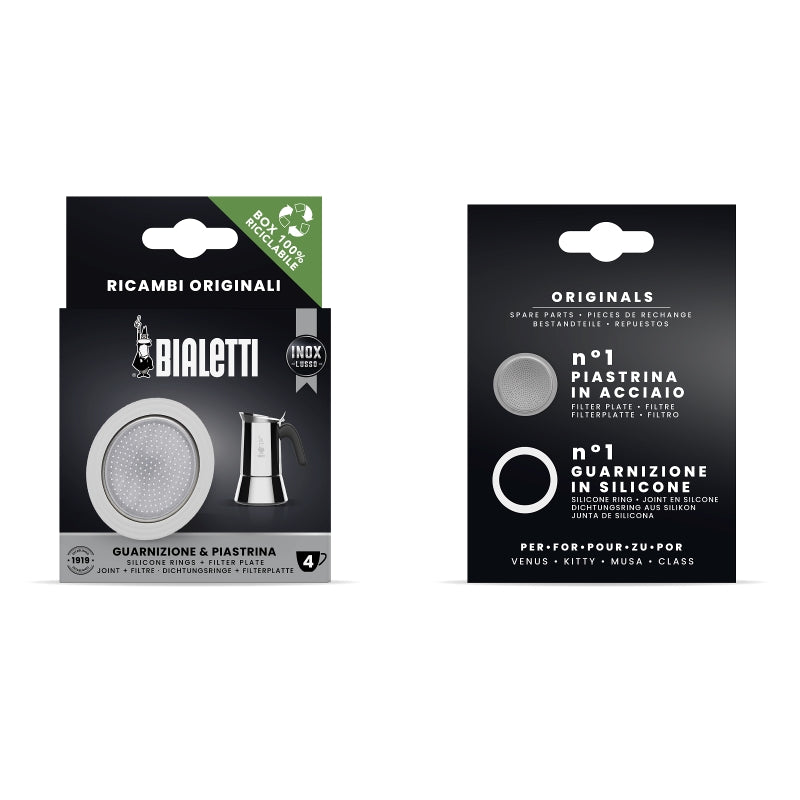 Bialetti Stainless Steel Silicon Ring + Rubber Plate - Rubber Gasket Seal