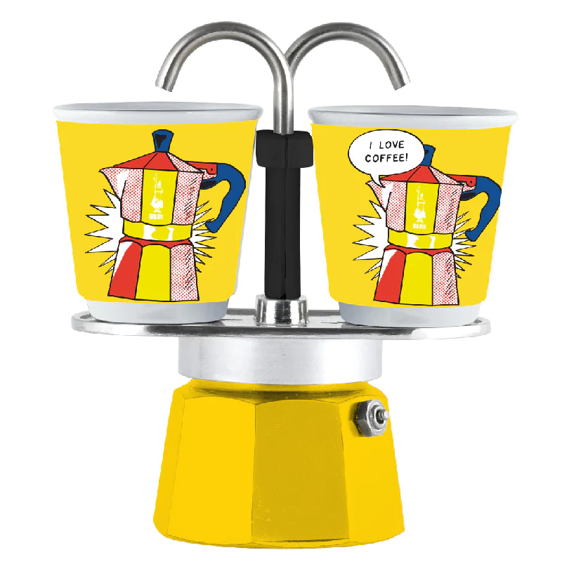 Bialetti Mini Express Lichtenstein Yellow Cups – Buongiorno Coffee