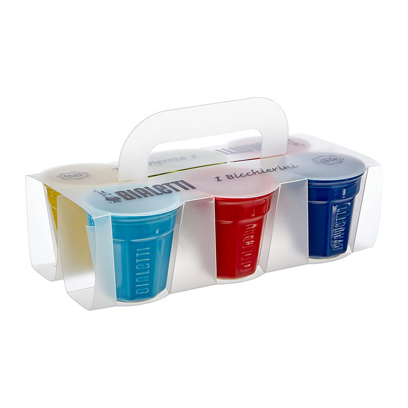 Bialetti Set Of 6 Octagonal Multicolour Cups - Coffee Bicchierini