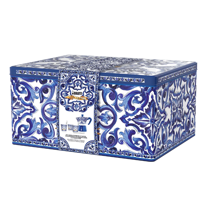 Bialetti Dolce & Gabbana Blue Mediterranean 6 Cup Gift Set Tin