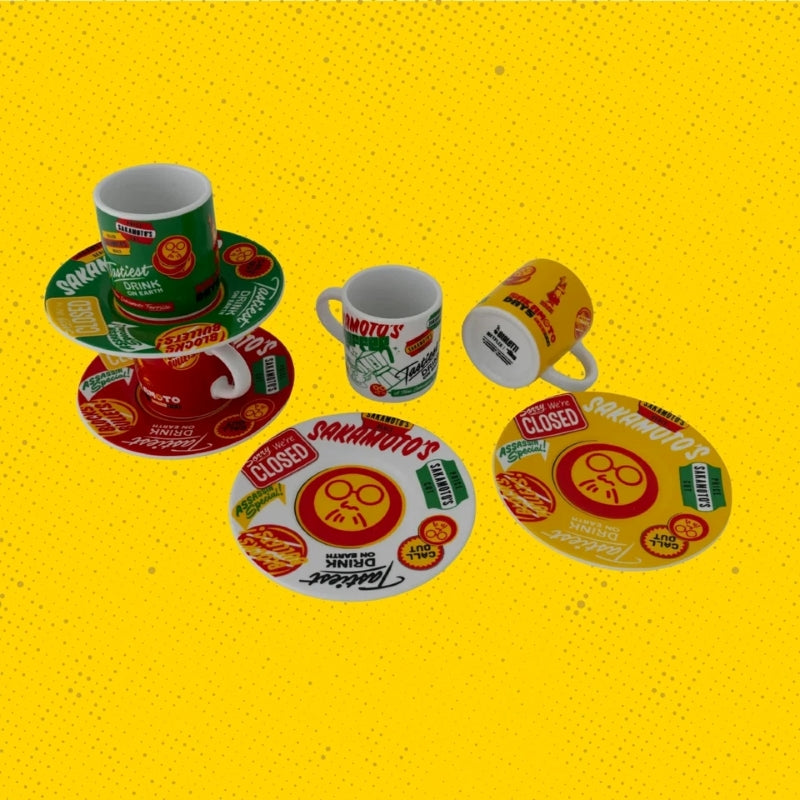 Bialetti Sakamoto Days Cups & Saucers - Set of 4