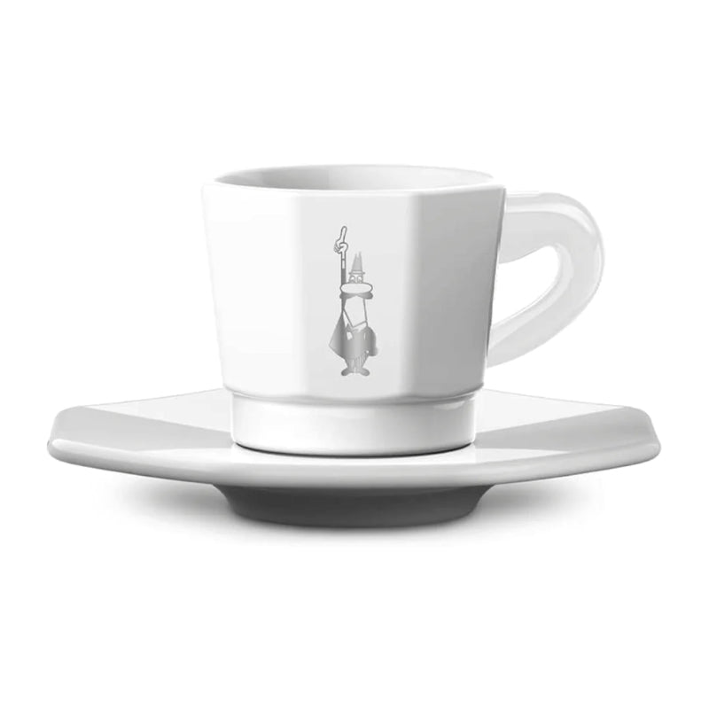 Bialetti Octagonal 8 Face Espresso Cups Set Of 4 - White or Black