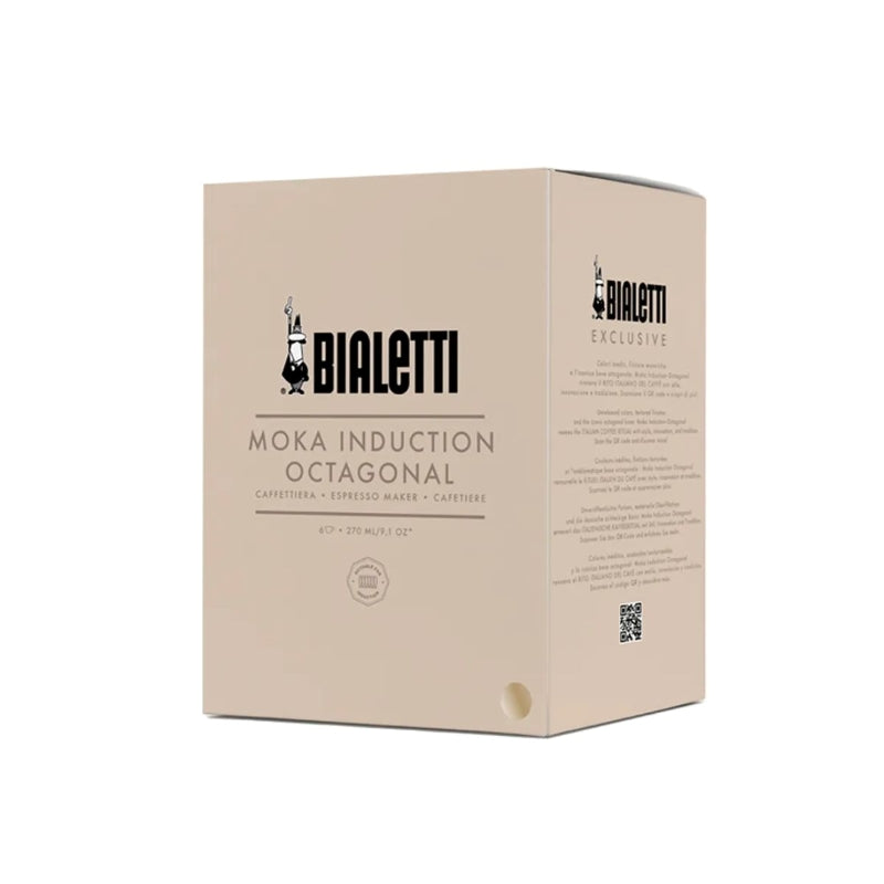 Bialetti Moka Exclusive Induction Desert Cream Octagonal - 3 & 6 Cups
