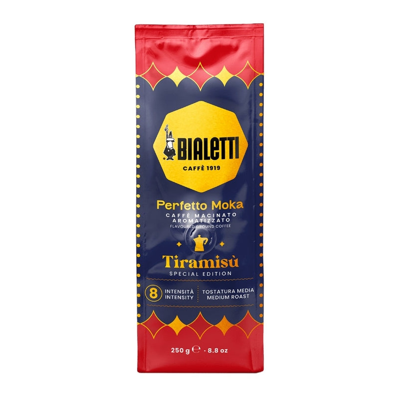 Bialetti Tiramisu Perfetto Moka Coffee 250g Ground + Magico Ricordo Gift Tin