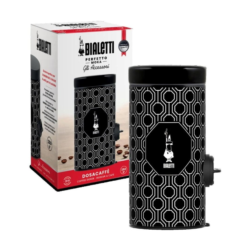 Bialetti Dosacaffe Dosing Cannister Coffee Tin - Black 250g