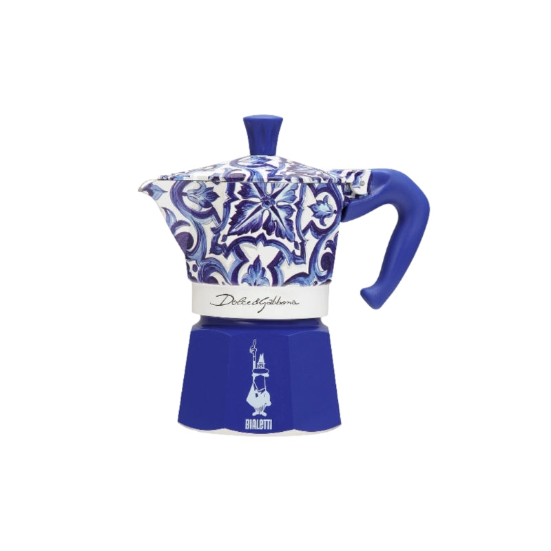 Bialetti Dolce & Gabbana Moka 3 Cup + Coffee Tin Gift Set - Blue Mediterranean