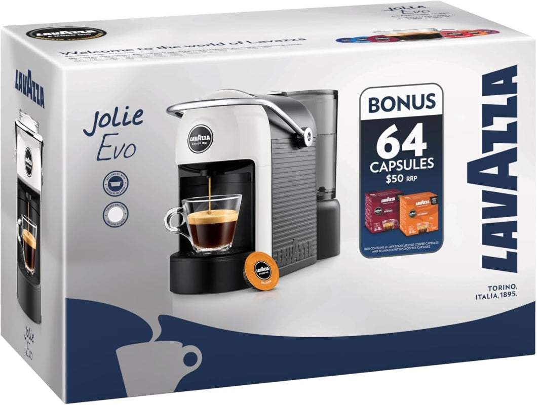 Lavazza A Modo Mio Jolie Evo Coffee Capsules Pod Machine - White