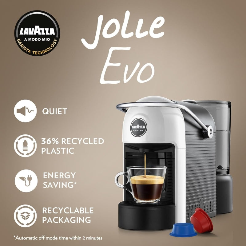 Lavazza A Modo Mio Jolie Evo Coffee Capsules Pod Machine - White
