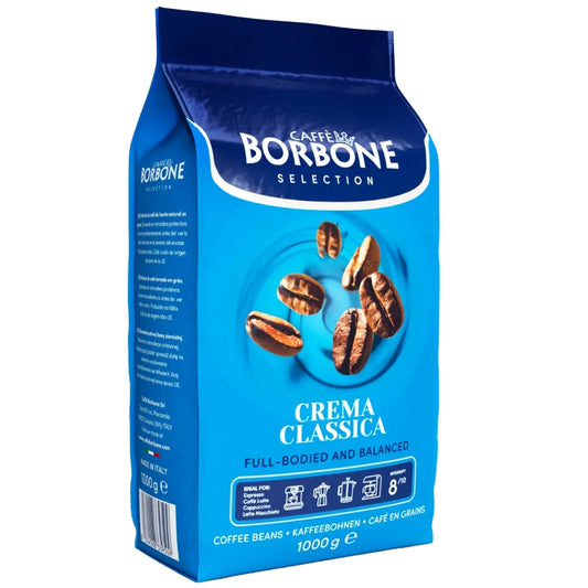 Caffe Borbone Crema Classica Blue - Whole Coffee Beans 1kg-4kg