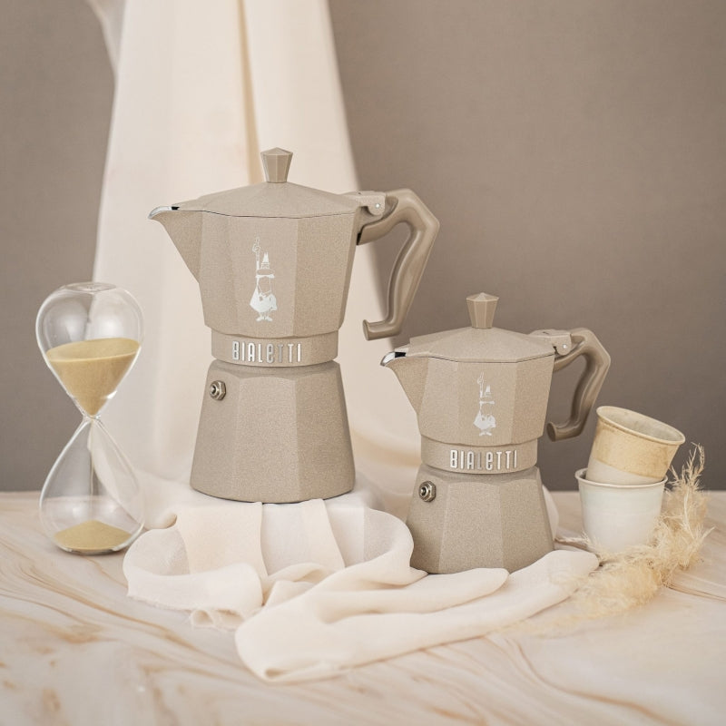 Bialetti Moka Exclusive Induction Desert Cream Octagonal - 3 & 6 Cups