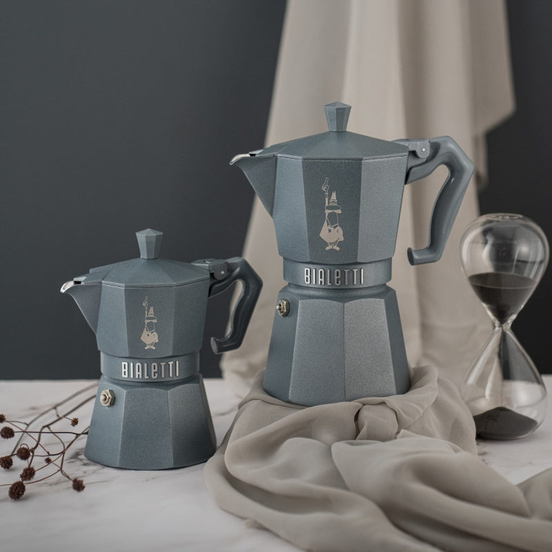 Bialetti Moka Exclusive Induction Grey Octagonal - 3 & 6 Cups