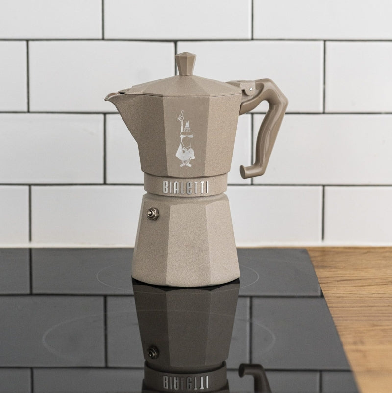 Bialetti Moka Exclusive Induction Desert Cream Octagonal - 3 & 6 Cups