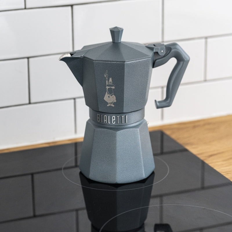Bialetti Moka Exclusive Induction Grey Octagonal - 3 & 6 Cups