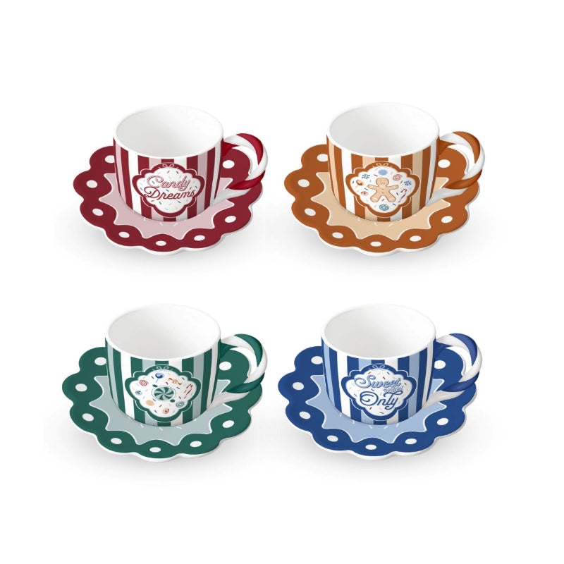 Bialetti Candyland Cups & Saucers - Set of 4