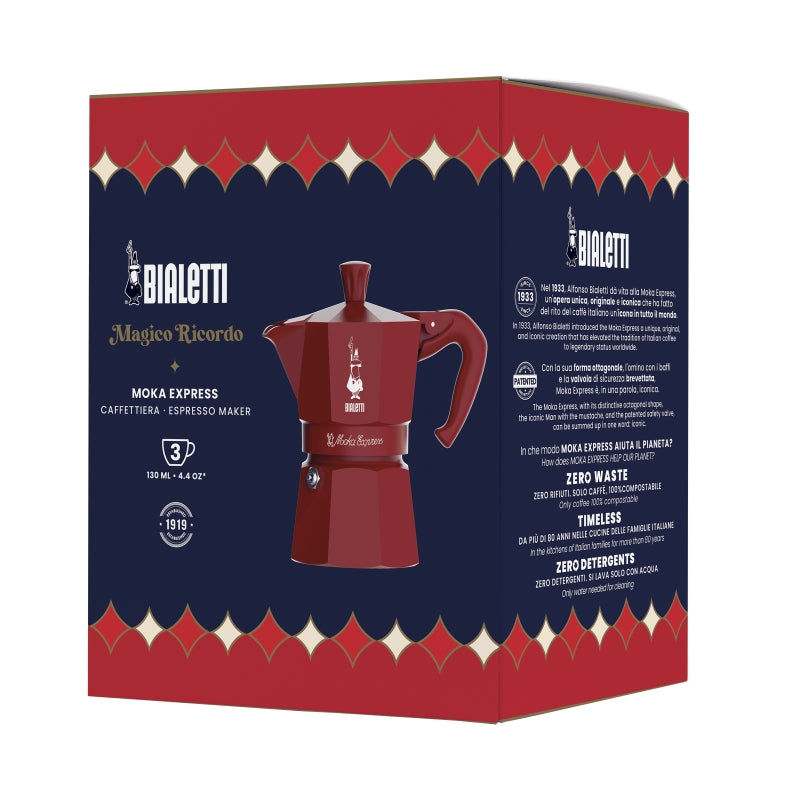 Bialetti Magico Ricordo Moka Express Red - 3 Cups